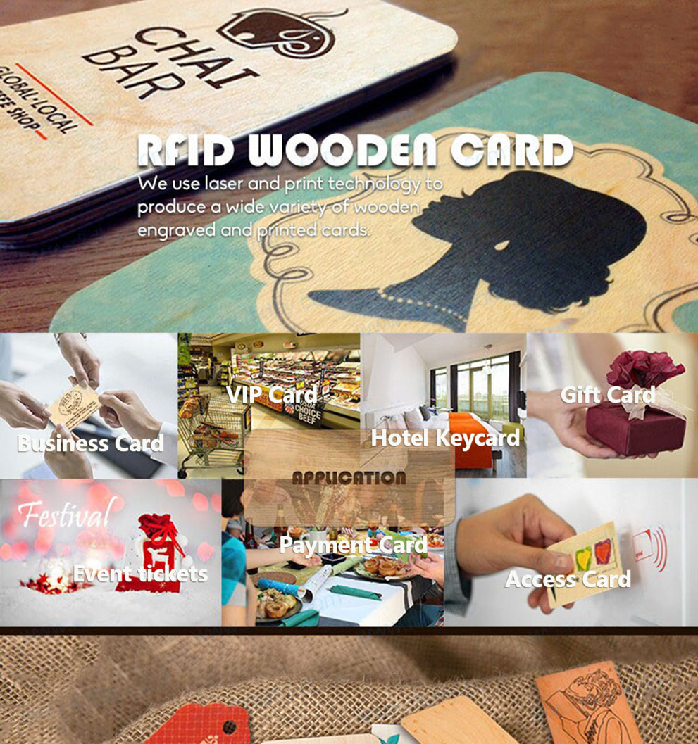 Aplicaciones de tarjetas de madera RFID