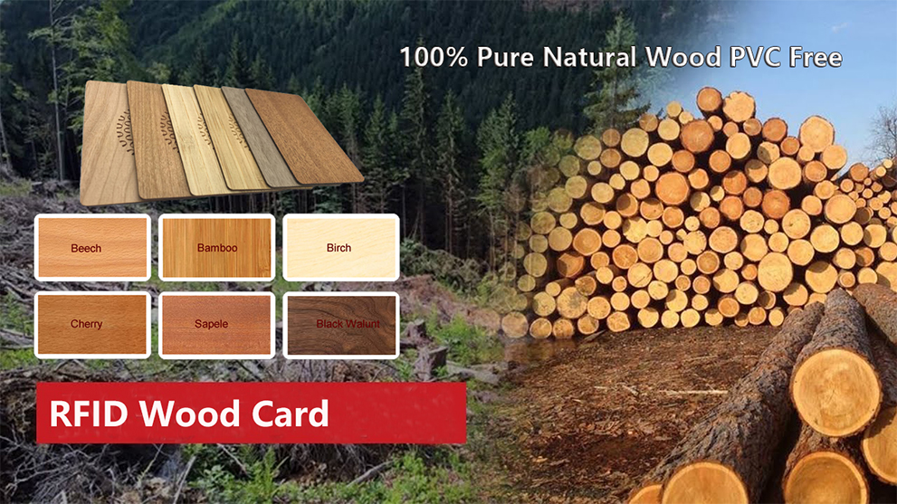 tarjeta de madera rfid