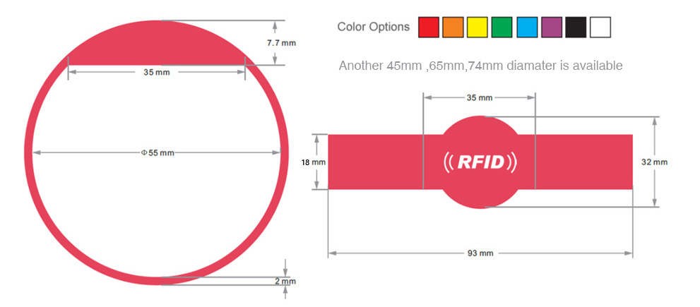 Round Rfid 125Khz Lf Rfid Wristband