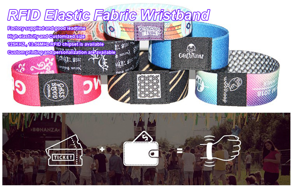 Rfid Elastic Fabric Wristbands
