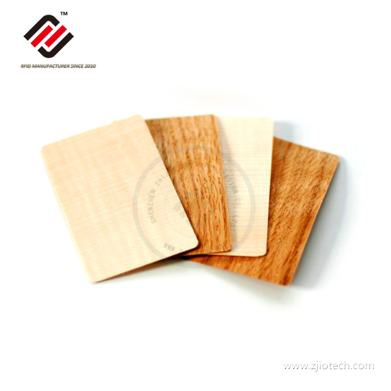 13.56mhz FM11RF08 MF 1K fabricante de tarjetas RFID de madera
