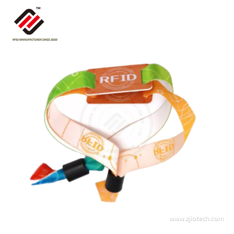 Impresión personalizada de pulseras de tela tejida para eventos NFC