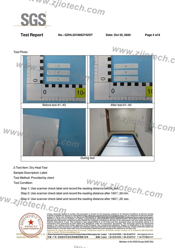  Uhl Etiqueta de lavandería textil Certificación SGS -04 