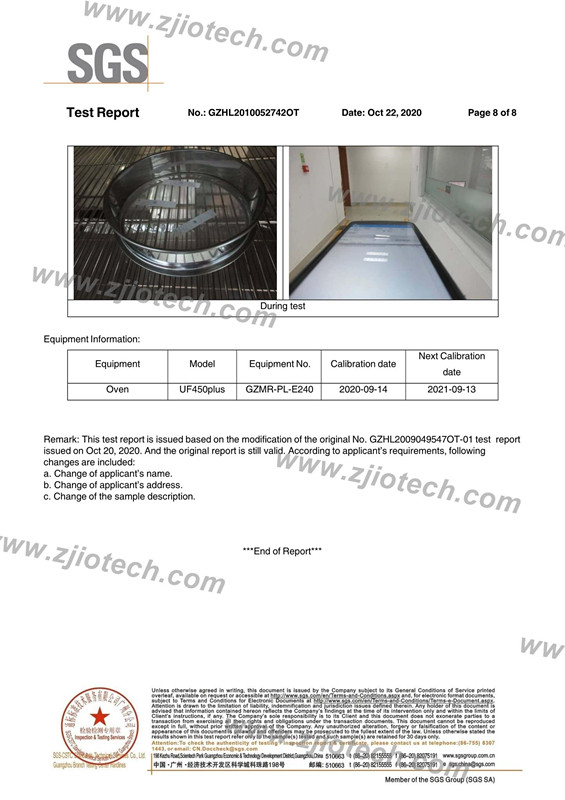  Uhl Etiqueta de lavandería textil Certificación SGS -08 